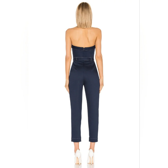 Lovers + Friends Coraline Navy Belted Sleeveless Jumpsuit Size LG Women's - Picture 4 of 7